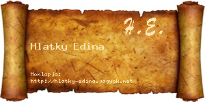 Hlatky Edina névjegykártya
